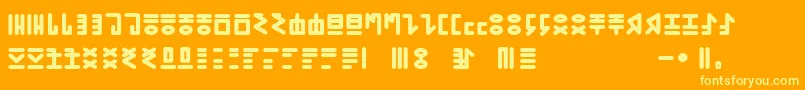 GENР RICA PRIMITIVA 01 Font – Yellow Fonts on Orange Background
